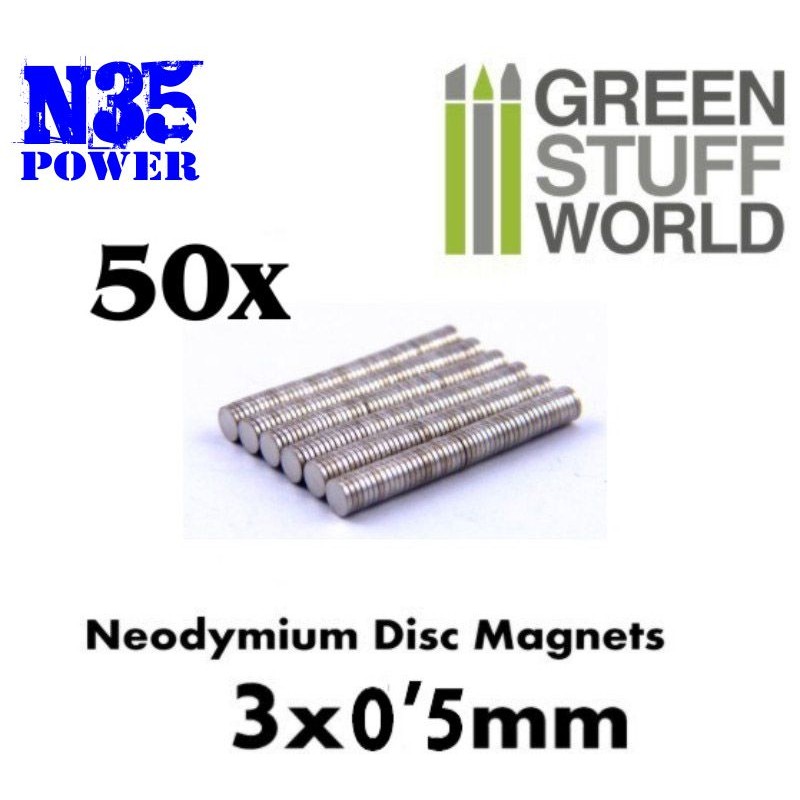 ▷ Imanes Neodimio 3x2mm - 50 unidades (N52)
