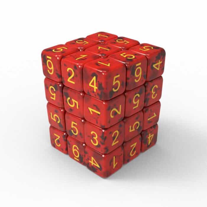 36x Dados D6 12mm - Rojo oscuro