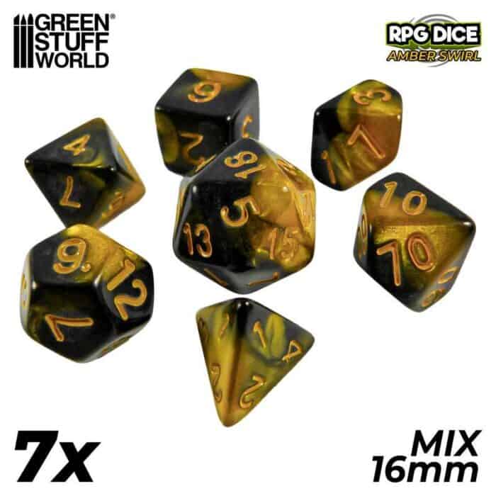 7x Dados Mix 16mm - Ambar Marmol