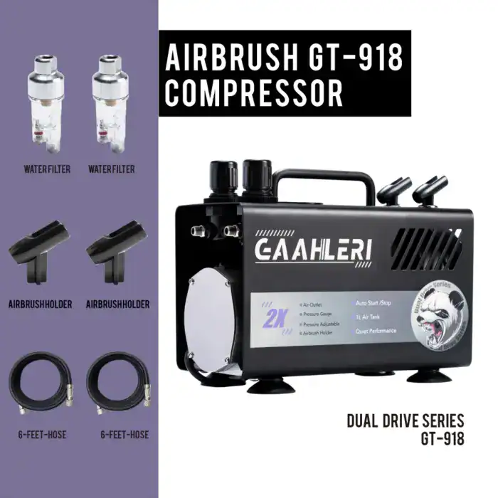 Compresor de aire para aerógrafo de doble accionamiento GT-918 - Imagen 4