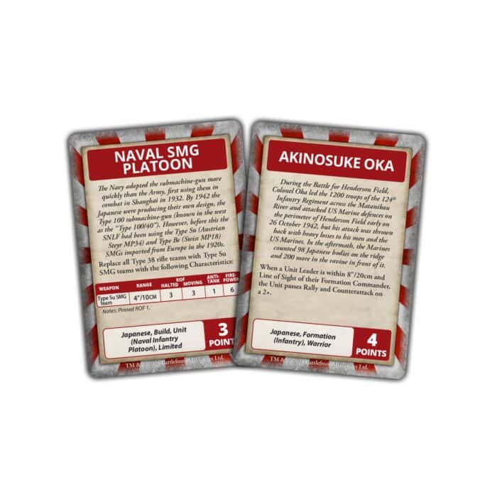 The Pacific: Japanese Command Cards (x30 Cards) - Limited Edition - Imagen 2