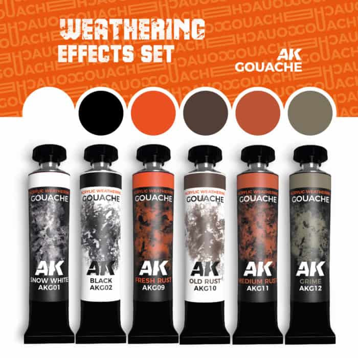 WEATHERING EFFECTS SET – AK GOUACHES (AKG25) - Imagen 2